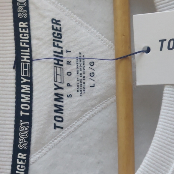 TOMMY HILFIGER Sport Warm Women's Logo Print White Sweatshirt. Size L - Picture 5 of 6